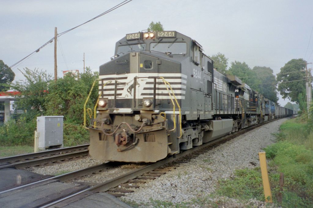 NS 9244 leads a long coal train